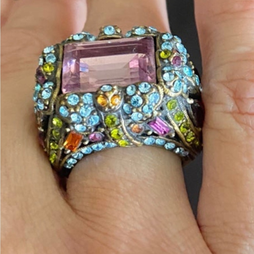 Heidi Daus Vintage Ring. In fair condition missing two small stones.